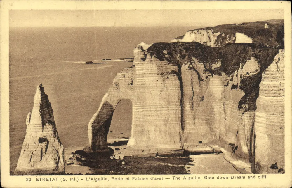 Étretat (Süd. Inf.) — Die Nadel, das Tor und der untere Kliff — Photo La Boucher - Vorderseite