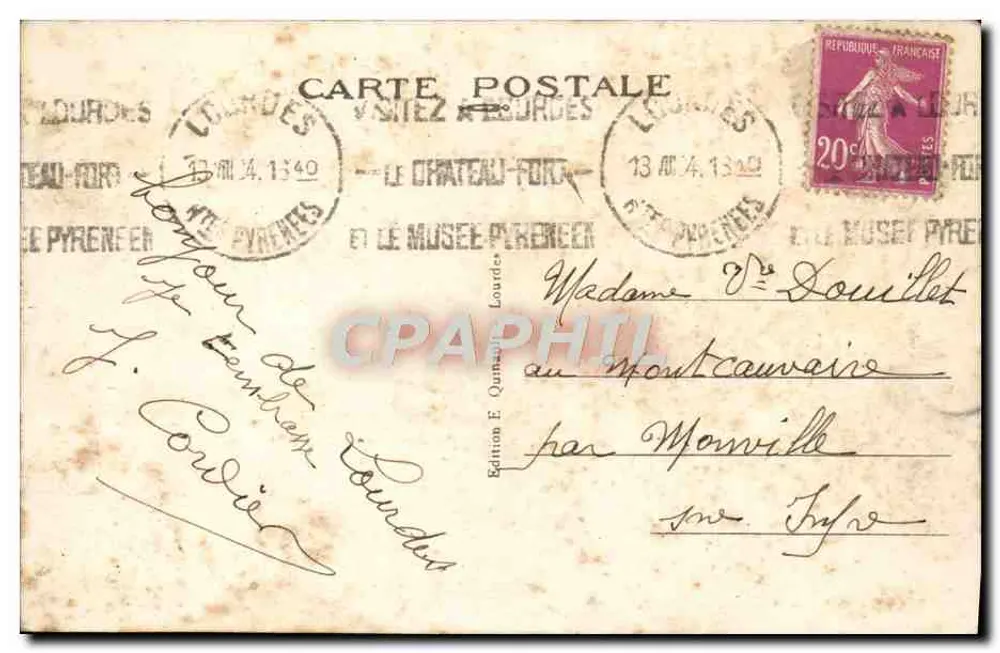 Lourdes - Das Schloss und der Gave — Edition E. Qumande - Rückseite