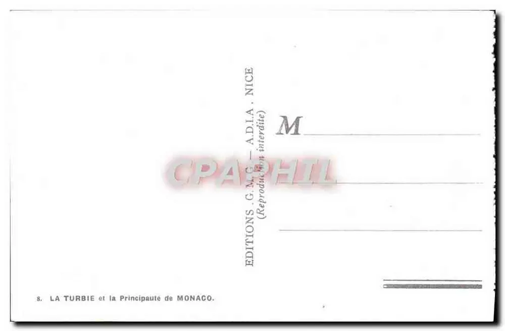 La Turbie und das Fürstentum Monaco — Éditions G.M.C. — Nice - Rückseite