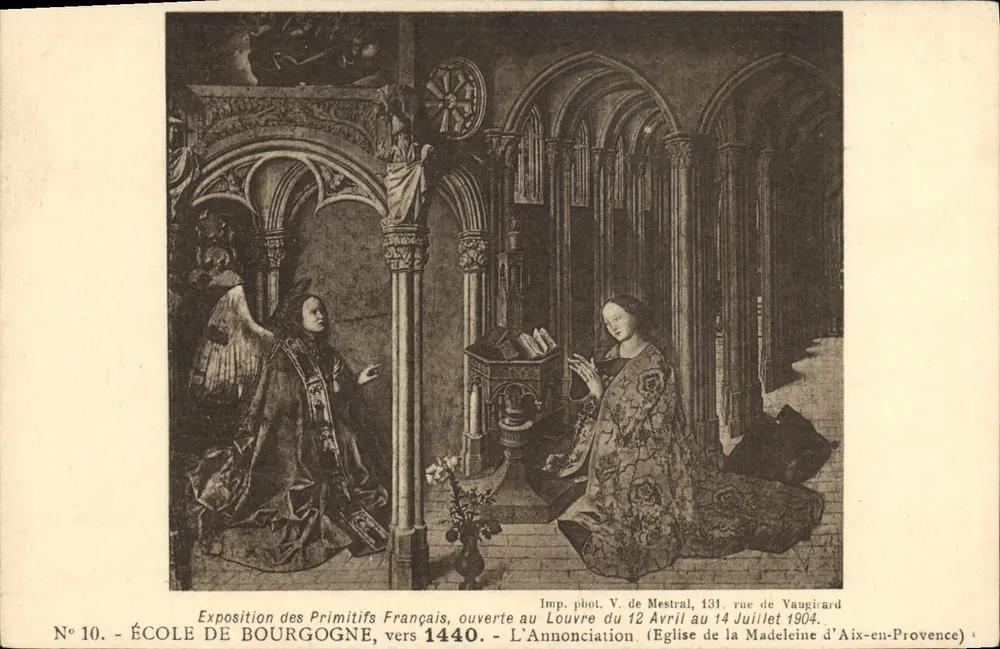 Burgundische Schule — Die Verkündigung — Ausstellung der französischen Primitiven, Louvre, 1904 - Vorderseite