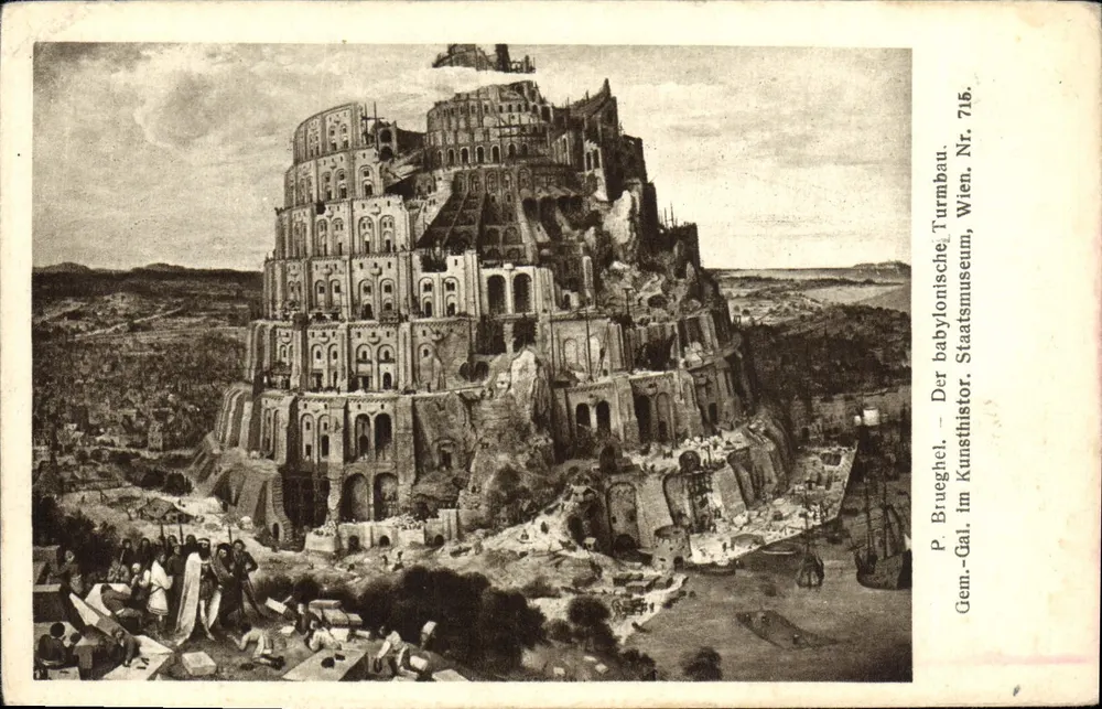 La Tour de Babel — peinture de Pieter Bruegel l'Ancien — éditeur Gemäldegalerie, Wien, Nr. 715 - Awers
