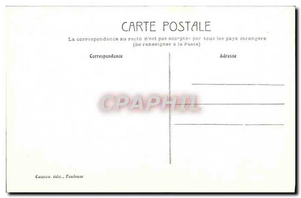 Toulouse - Jardin des Plantes — Cazeau, édit., Toulouse, n°58 - Rückseite