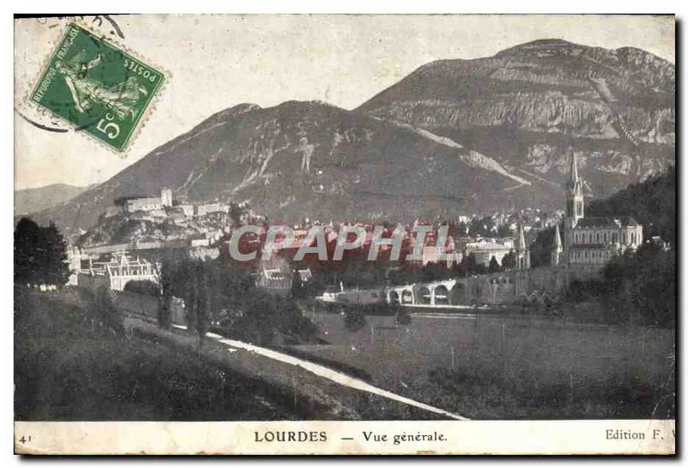 Lourdes — Vue générale. — Édition F. n° 41 - Frente