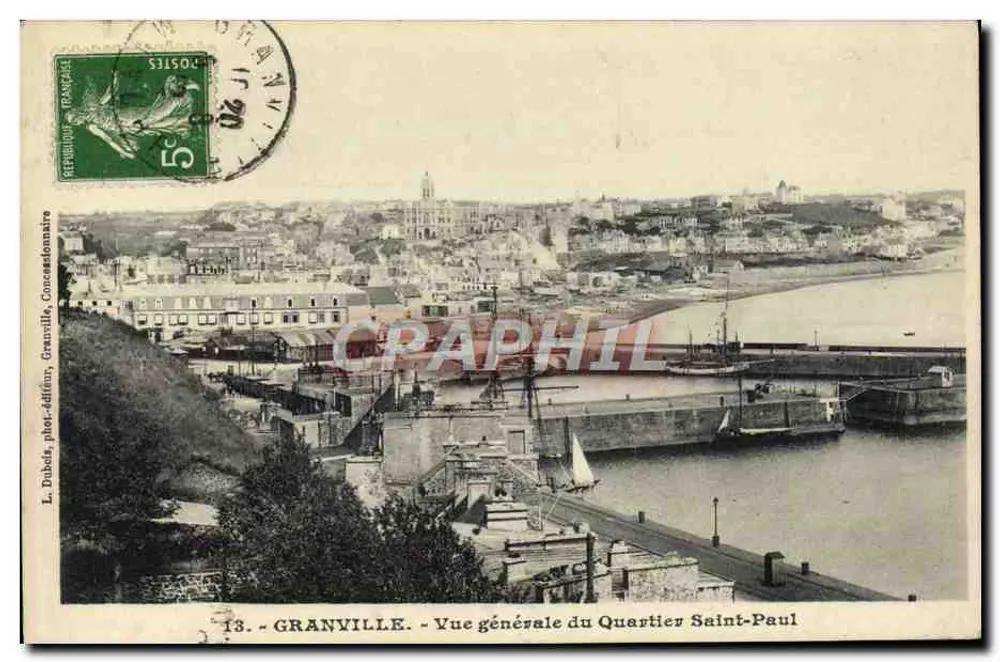 Granville — Vista geral do Bairro Saint-Paul — L. Dubelt, fotodifusor, Granville, Concessionário - Frente