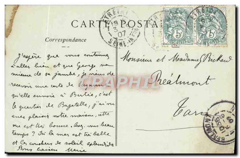 ÉTRETAT — Die Pforte und der Aufstrebende Kliff — Sammlung ND Phot - Rückseite