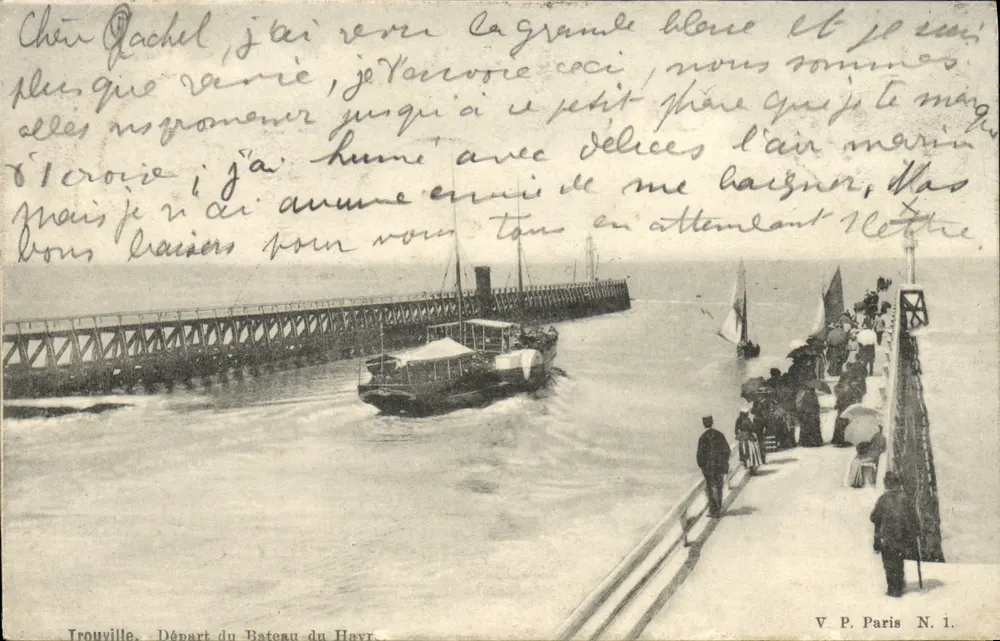Trouville — Abfahrt des Schiffes aus Le Havre — V.P. Paris N.1 - Vorderseite