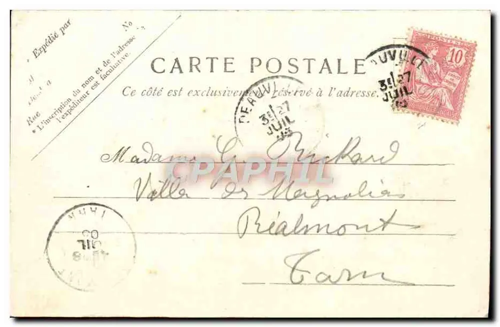 Trouville — Abfahrt des Schiffes aus Le Havre — V.P. Paris N.1 - Rückseite