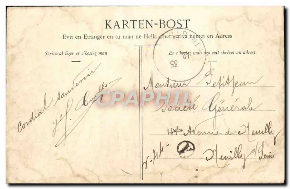 Penmarch — Étude de Roches — Éditeur : Karten-Bost - Rückseite