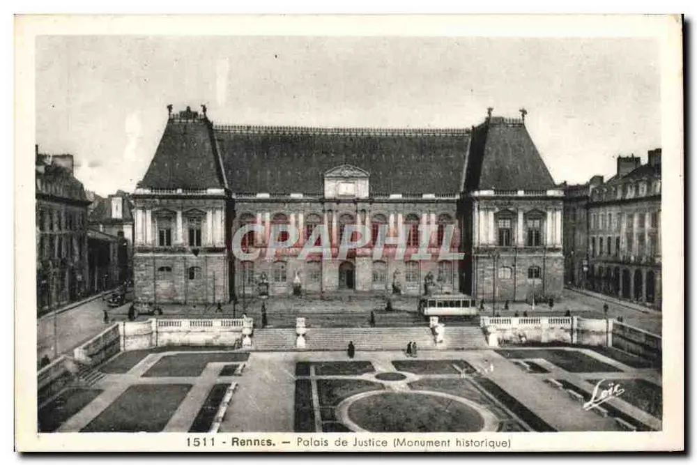 Rennes - Palácio de Justiça (Monumento histórico) — editor Loït, n° 1511 - Frente