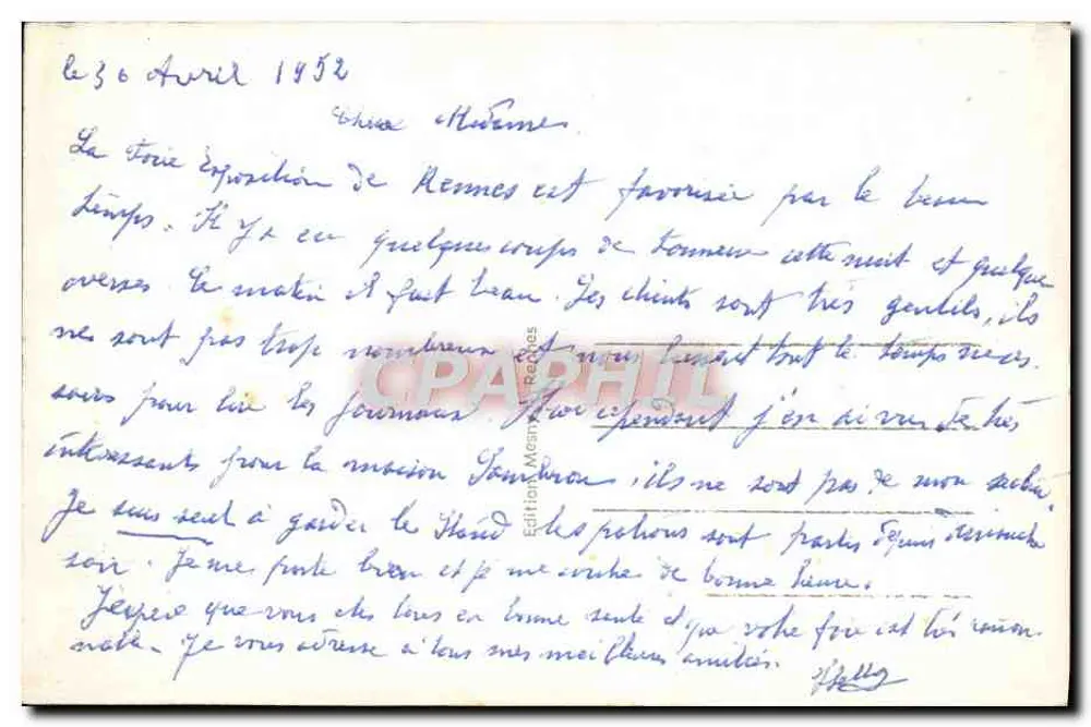 Rennes - Palácio de Justiça (Monumento histórico) — editor Loït, n° 1511 - Verso