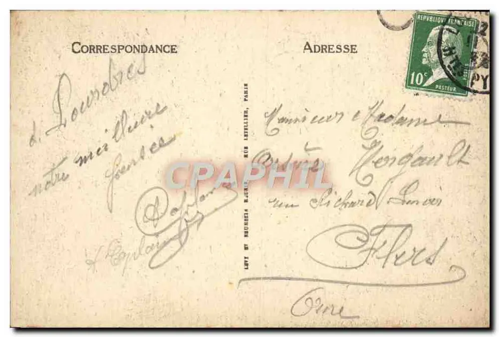 Lourdes — Ansicht der Jungfrau von Lourdes — Verlag: Levy & Duchesne, Paris - Rückseite