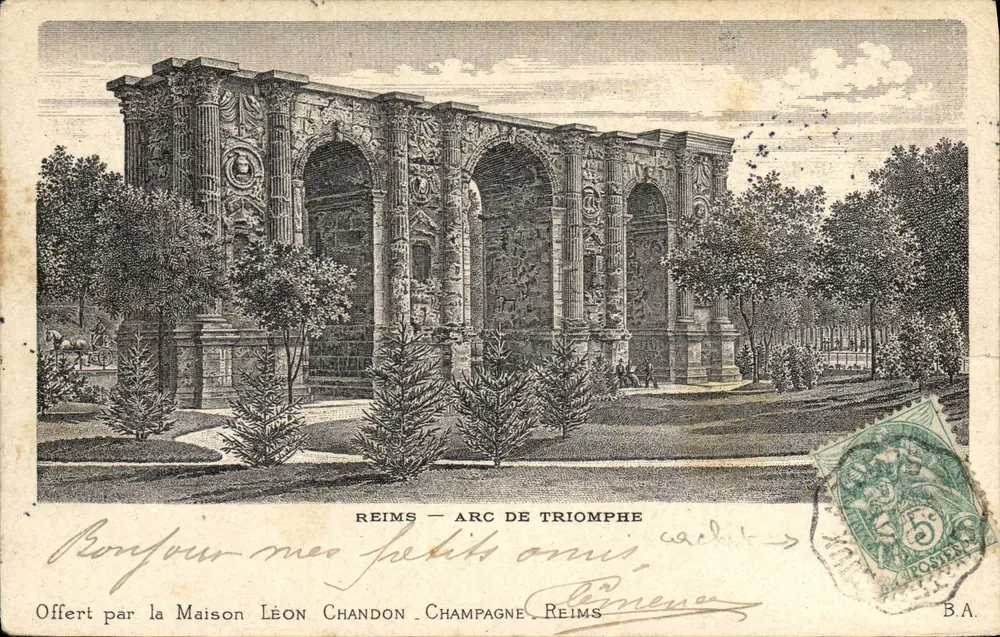 Reims — Arc de Triomphe — éditeur Léon Chandon, Reims - Frente