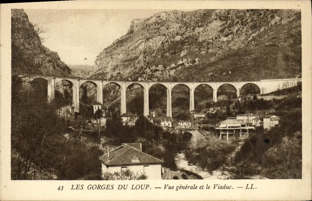 Les Gorges du Loup — Vue générale et le Viaduc — LL. - Recto
