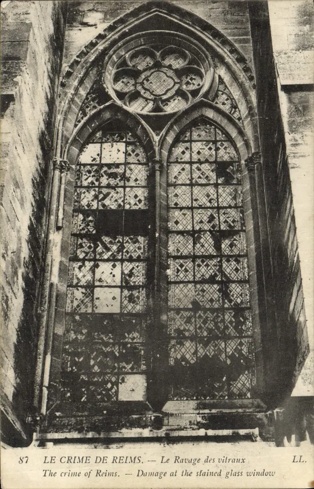 Der Verbrechen von Reims — Die Zerstörung der Glasmalereien — LL. Nr. 87 - Vorderseite