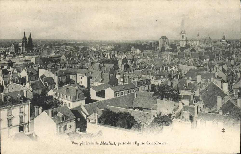 Allgemeiner Blick auf Moulins — Blick von der Église Saint-Pierre — Verlag nicht sichtbar - Vorderseite