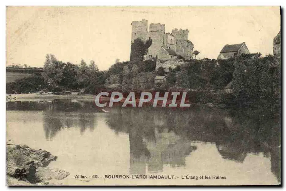 Bourbon l'Archambault — O Lago e as Ruínas - Frente