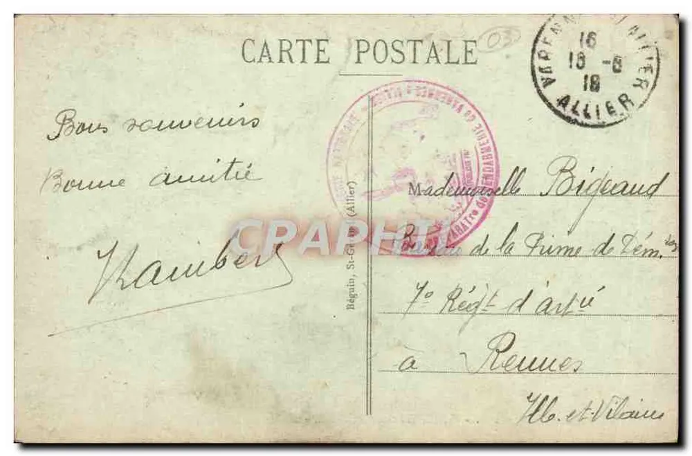 Varennes-sur-Allier — Maison des Frères — éditeur Bourbonnais, n° 260 - Verso