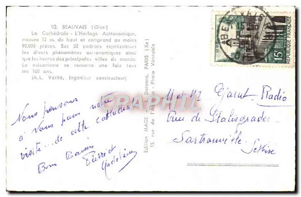 Beauvais - Kathedrale - Die astronomische Uhr — Édition Mage, Paris - Rückseite