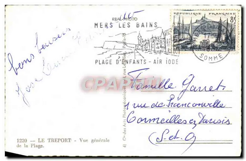 Mers les Bains — Vista geral da Praia — Cie des Arts Photomécaniques - Verso