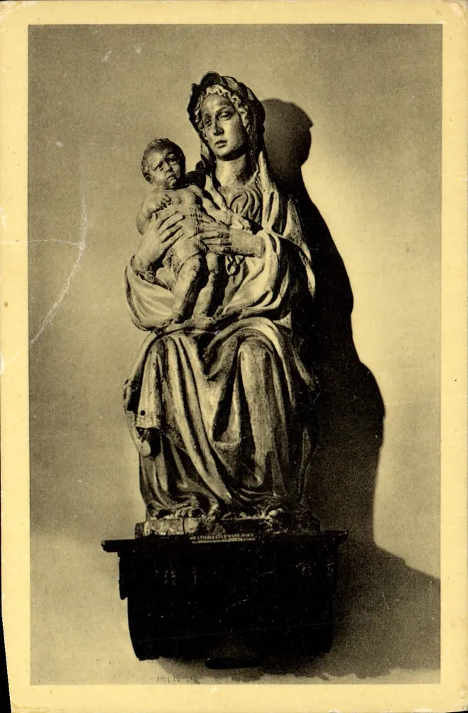 Maria mit dem Kind, zugeschrieben Jacopo della Quercia — Louvre-Museum — Edition der Nationalmuseen - Vorderseite