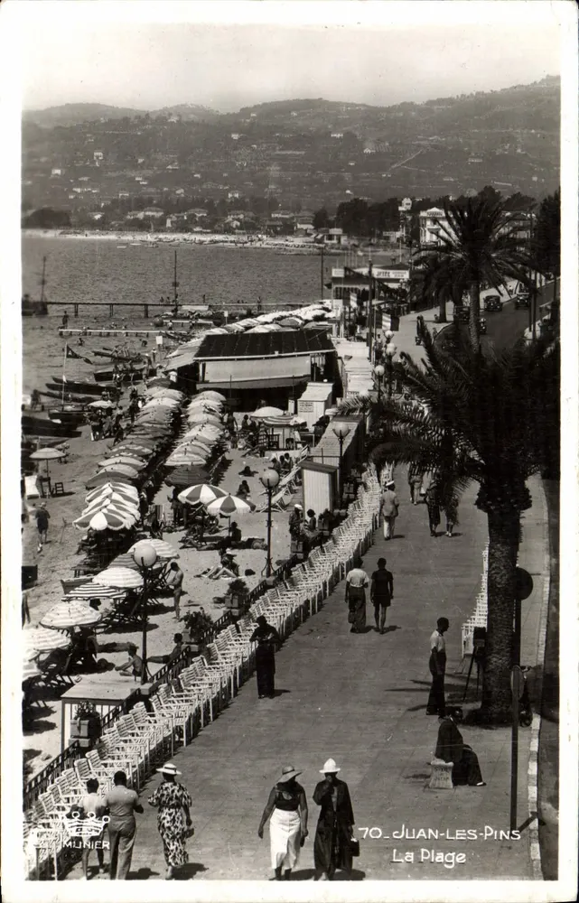 Juan-les-Pins — A Praia — Éditions D'Art Munier, n°70 - Frente
