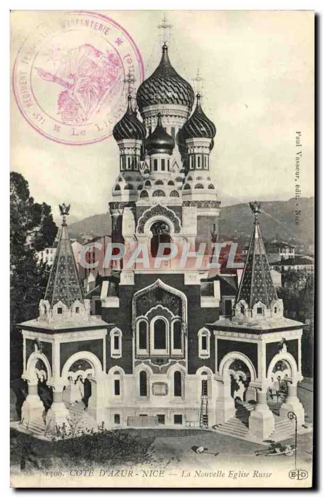 Côte d'Azur - Nice — Die Neue Russische Kirche — Paul Vasseur, Verlag, Nice - Vorderseite