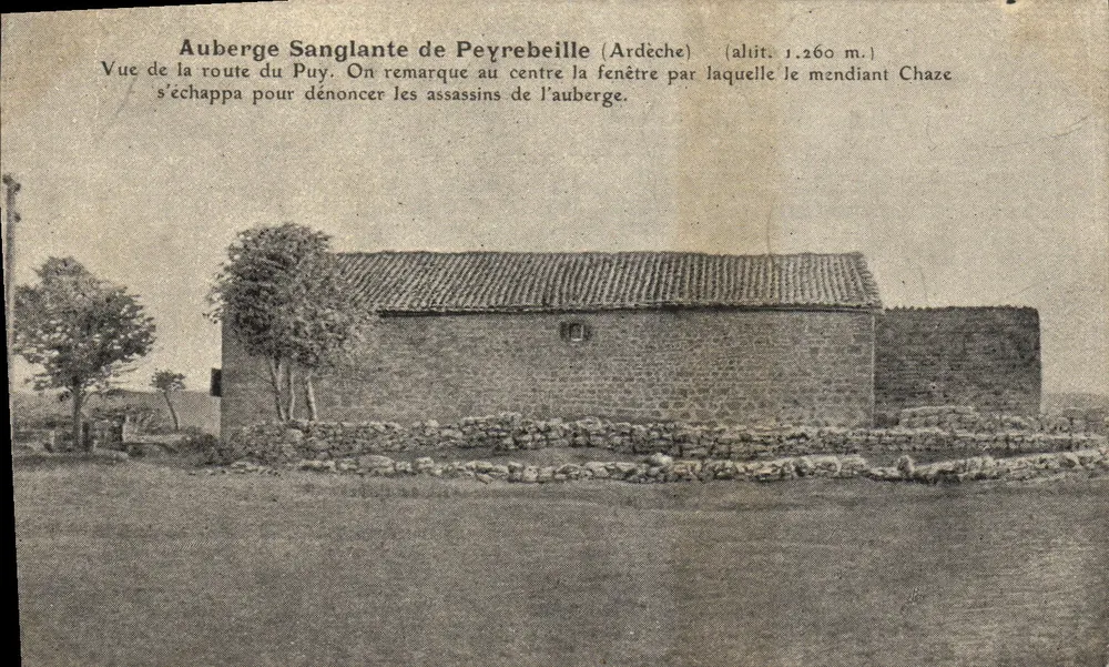 Blutige Herberge von Peyrebeille (Ardèche) — Aussicht von der Straße zum Puy — unbekannter Verleger, Seriennummer nicht sichtbar - Vorderseite