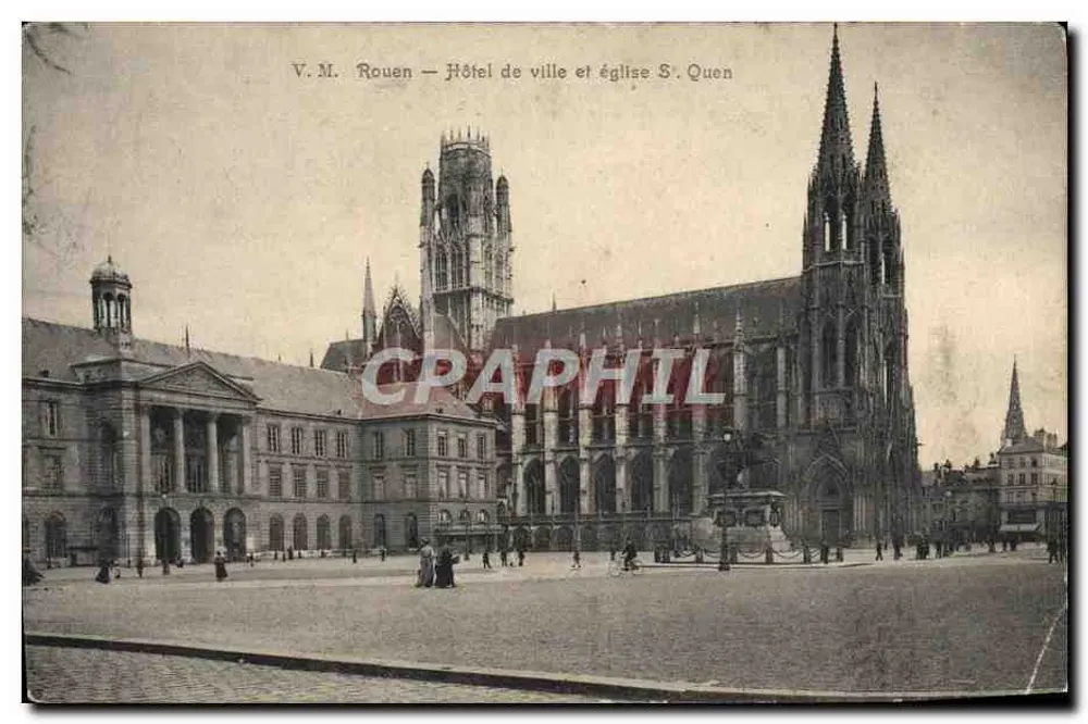Rouen — Rathaus und Kirche Saint-Quentin - Vorderseite
