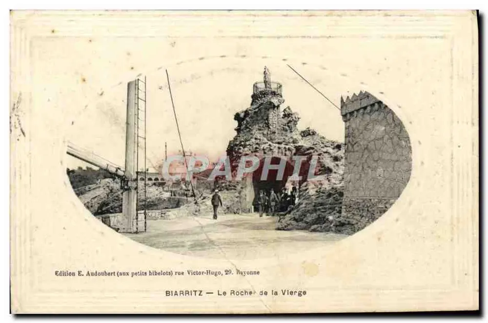 Biarritz — Le Rocher de la Vierge — Édition E. Audoubert (aux petits bibelots) rue Victor-Hugo, 20, Bayonne - Frente