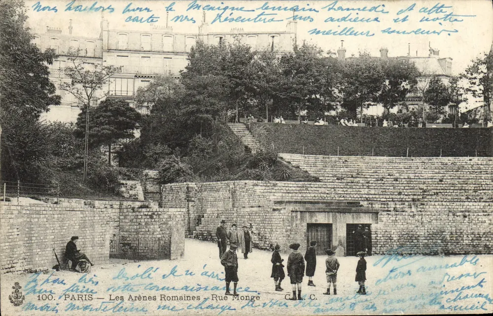 PARIS — Les Arènes Romaines — Rue Monge — éditeur C.A.L.C. — n° 100 - Vorderseite
