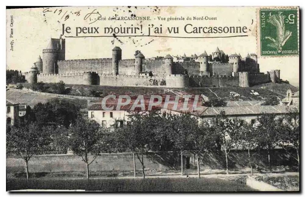 Cité de Carcassonne — Allgemeiner Blick aus dem Nordwesten — Jordy, Place Carnot - Vorderseite
