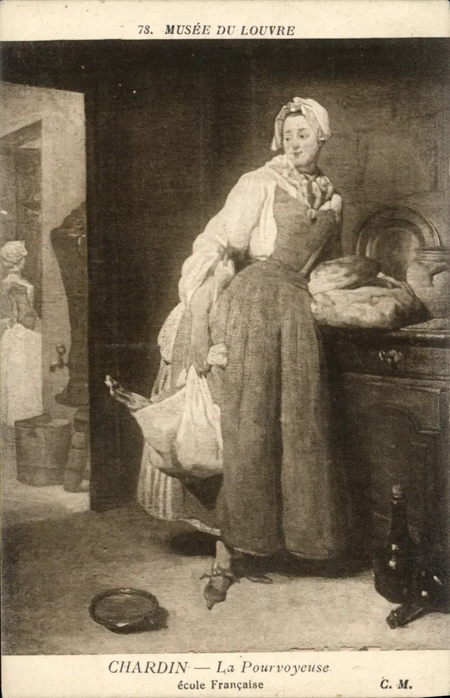 La Pourvoyeuse — Chardin — Museo del Louvre — Edición C. M. - Anverso
