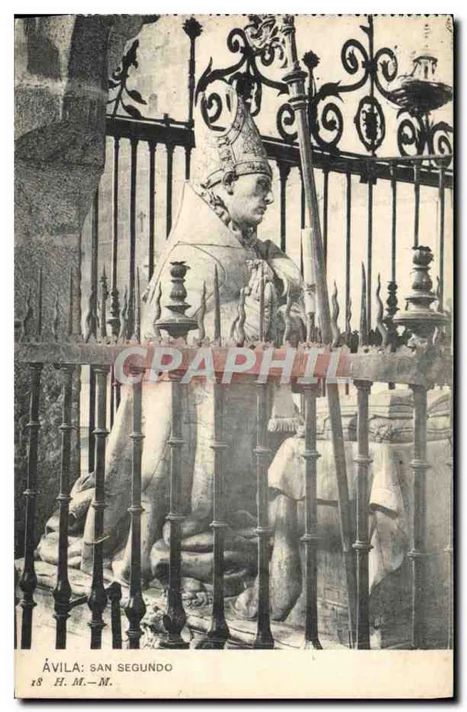 Ávila: San Segundo — figura za ozdobną kratą — H.M.-M. nr 18 - Awers