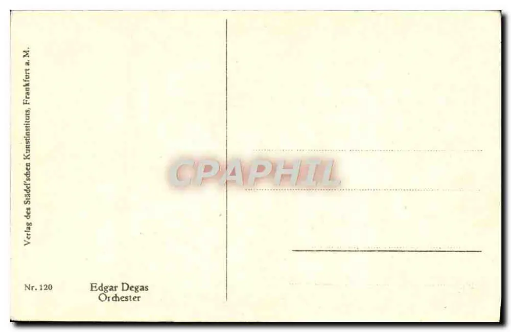 Sujeito: Orquestra — Edgar Degas — editor Verlag des Städel'schen Kunstinstituts, Frankfurt a.M., n° 120 - Verso