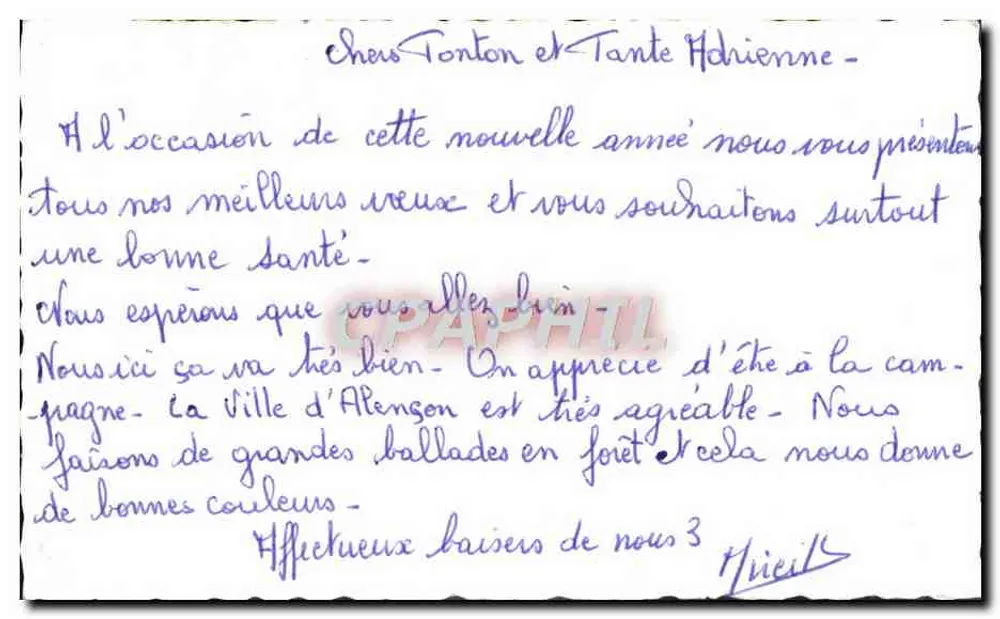 Bom e Feliz Ano — ilustração de rosas e paisagem invernal — editor C. T. R. n° 1 061 - Verso