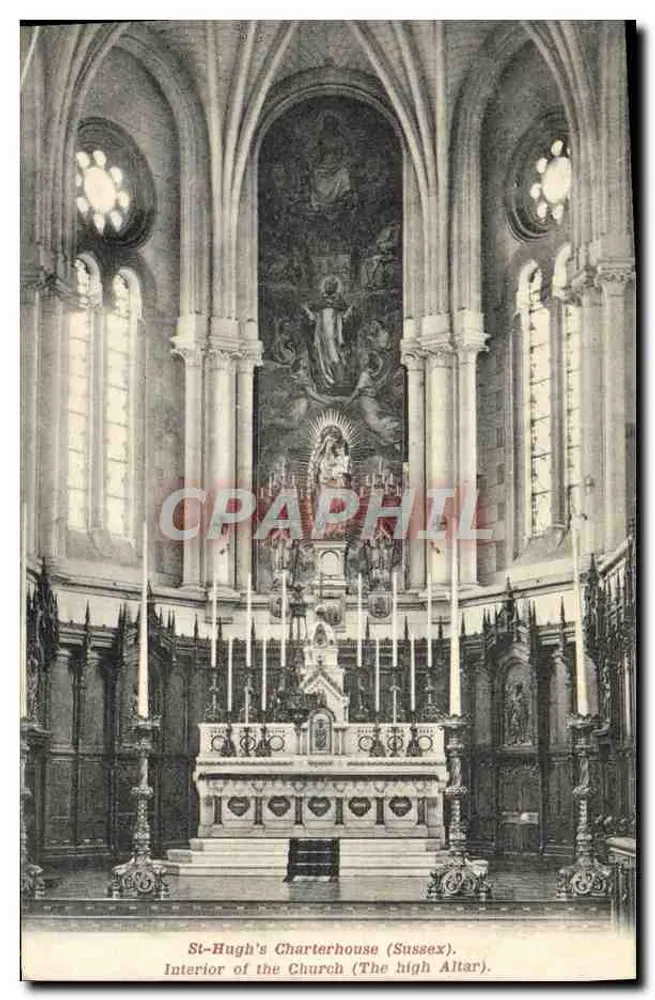 St-Hugh's Charterhouse (Sussex) — Innenansicht der Kirche (Der große Altar) — Verlag: Victor Pecout - Vorderseite