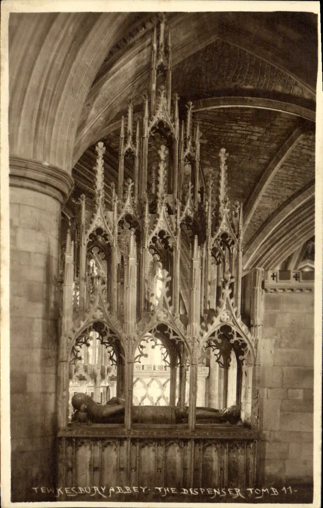 Tewkesbury Abbey — Das Grab des Erzbischofs Despenser — 'Cambria'-Serie von W. A. Call, Monmouth - Vorderseite