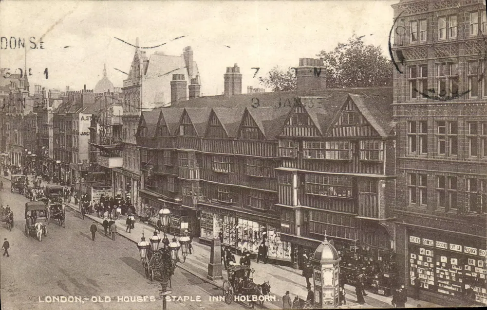 LONDON-OLD HOUSES STAPLE INN HOLBORN — Tan London Stereoscopic Company, 'LES SCO' Series - Vorderseite