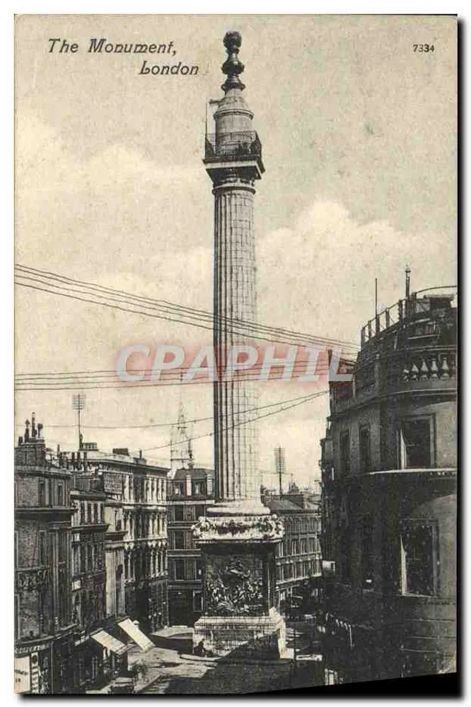 O Monumento, Londres — editor desconhecido, n° 7334 - Frente