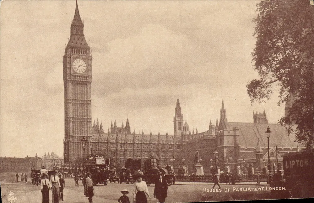 Houses Of Parliament, London — Ansicht mit der Big Ben-Turm — veröffentlicht von Liptown - Vorderseite