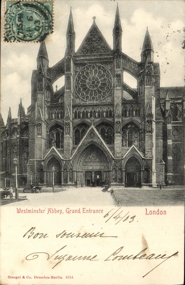 Westminster Abbey, Großer Eingang — Stengel & Co. Dresden-Berlin, Nr. 4314 - Vorderseite