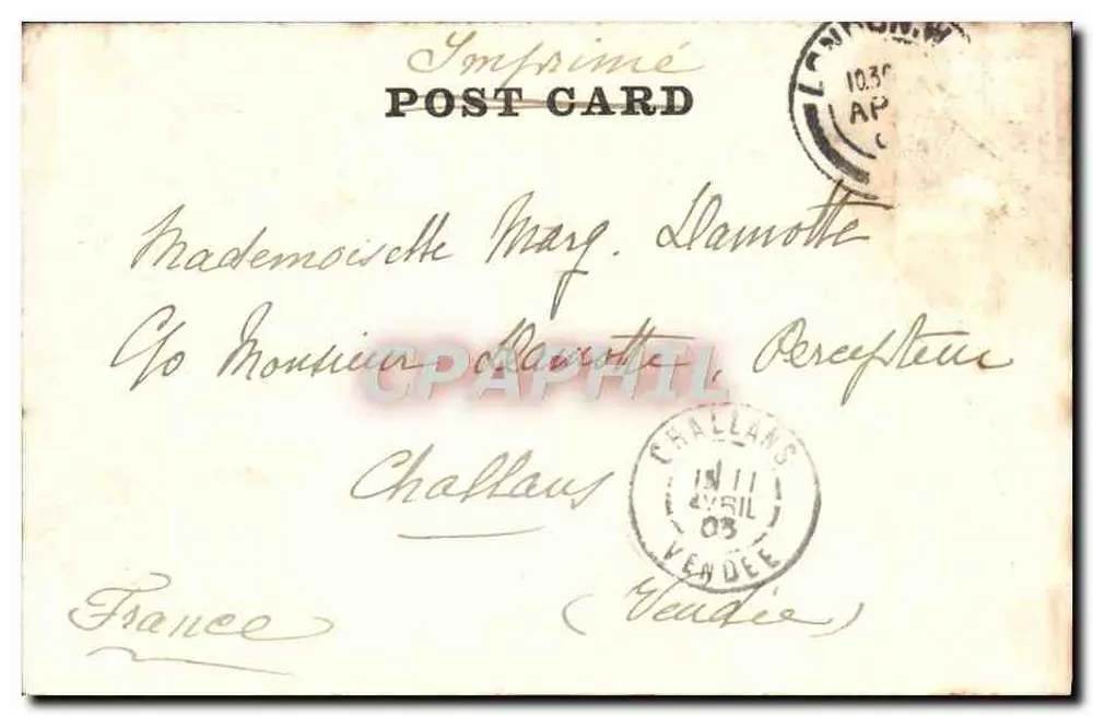 Mansion House — Londres — Imprime Post Card - Verso