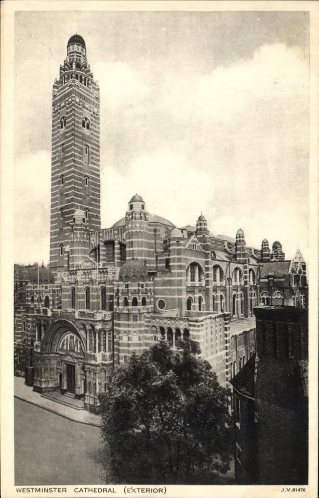 Catedral de Westminster (Exterior) — J.V.81476 — Carta postal Valentine's - Frente