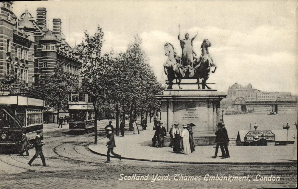 Statue der Boadicea — Scotland Yard, Thames Embankment, London — Valentine's Series - Vorderseite