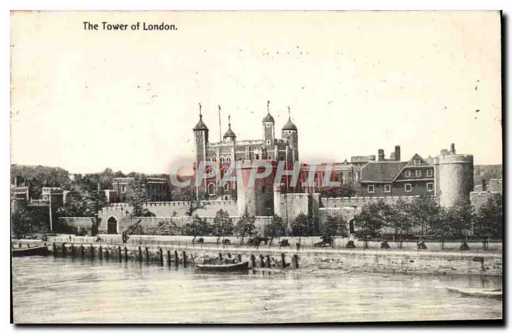 Turm von London — Blick vom Fluss — W. Straker, Ltd. London - Vorderseite