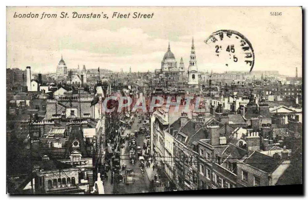 Vista de Londres a partir de St. Dunstan's, Fleet Street — editor desconhecido, n° 55106 - Frente