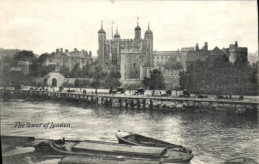 Die Tower of London — Ansicht von der Flussseite — anonymer Verlag, Nr. 524 - Vorderseite
