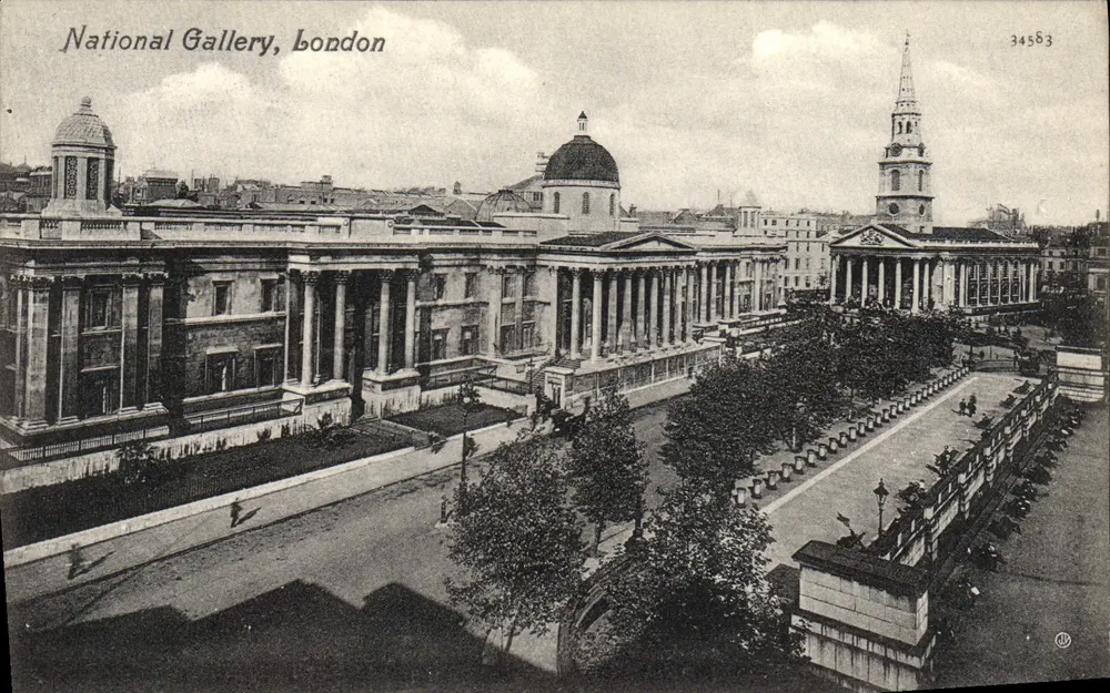National Gallery, Londyn — widok panoramiczny — seria Valentine's n°34583 - Awers