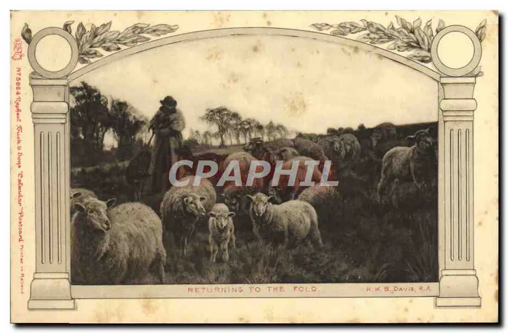 Retorno para o recinto — H.W.B. Davis, R.A. — Raphaël, calendário ilustrado - Frente