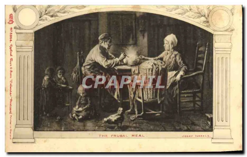 Das sparsame Mahl — Joseph Israëls — In Holland gedruckt - Vorderseite
